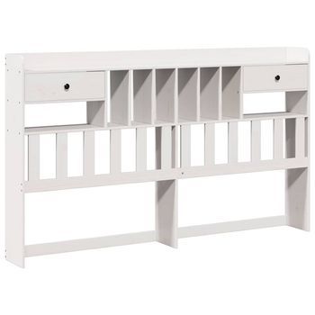 Cabecero De Cama Almacenaje Madera Maciza Pino Blanco 180 Cm Vidaxl