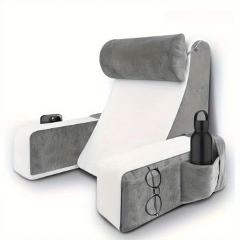 Almohada de lectura para cama, almohada extragrande para reposabrazos, almohada de descanso para cama de espuma viscoelástica para leer, TV, juegos, cojín cómodo para cama y silla