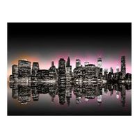 papel pintado 3d - colorful glow over nyc 300x231 cm