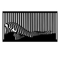 decoracion pared de metal woman 3 negro 38x69 cm