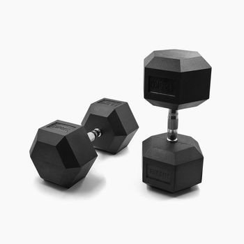 Mancuerna Hexagonal De Goma (par) Suprfit 42,5 Kg, Negro