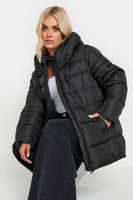 yours plumifero negro con capucha mujer curvy y tallas grandes yours