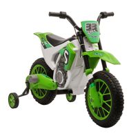 homcom moto electrica para ninos de 3 anos 12v juguete con 2 ruedas de equilibrio max 8 kmh arranque suave 1065x515x68 cm verde   aosom espana