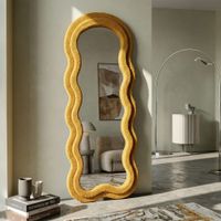 espejo de pared boucle mostaza cm 60x4x160