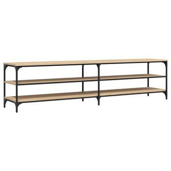 Mueble Tv | Mueble De Salón | Mesa De Tv Metal Y Madera Contrachapada Roble Sonoma 200x30x50cm