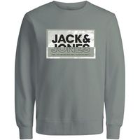 jack  jones jersey 12257441 jcologan ss24 print sweat crew neck mni agave green para nino