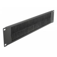 panel pasacables delock 66482 2u 19 con cepillo negro y carcasa metalica