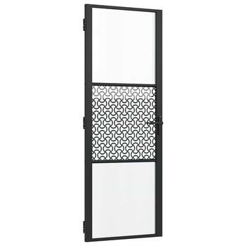Puerta De Vidrio Calado Negro 76 X 3,5 X 201,5 Cm Aluminio Vidaxl