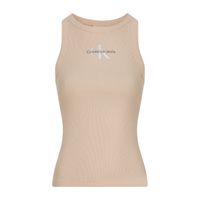 calvin klein jeans top de tirantes con logo beige j20j225301-aea