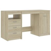 mesa de escritorio   escritorio de despacho  escritorio de madera de ingenieria roble sonoma 140x50x76 cm
