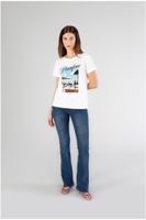 camiseta manga corta con estampado portofino white l