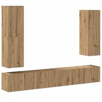 mueble para tv de pared madera contrachapada artesanal 4 piezas vidaxl
