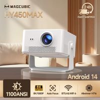 mini proyector para exteriores magcubic hy450max 1100ansi 1080p enfoque automatico android 14 wifi6 compatible con 8k cine en casa con gran brillo
