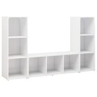 muebles de salon 3 piezas madera ingenieria blanco 107x35x37 cm