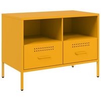 mueble para tv acero amarillo mostaza 68x39x505 cm vidaxl