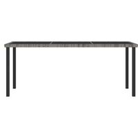 mesa de comedor para jardin  mesa de exterior ratan sintetico gris 180x70x73 cm