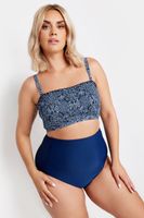 yours top de bikini azul marino de grecas