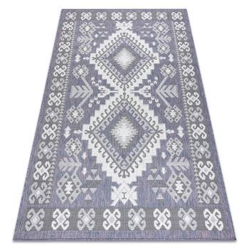 Alfombra Sisal Sion Azteca 3007 Tejido Plano Azul / Rosado / Ecru 160x220 Cm