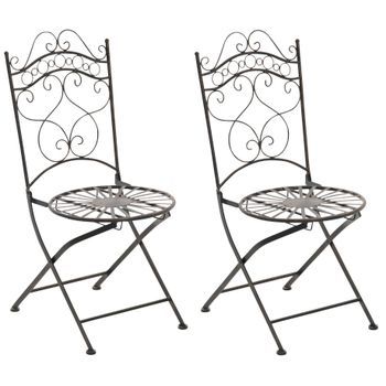 Juego De 2 Sillas Para Jardín Indra Plegables Metal Bronce 50x40x92 Cm Clp