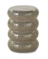 taburete mesita auxiliar de ceramica negro y dorado