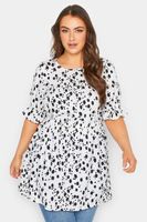 yours blusa blanca y negra moteada mujer curvy y tallas grandes yours