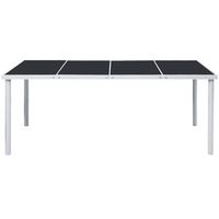 mesa de jardin  mesa de exterior de acero negra 190x90x74 cm