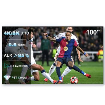 [EU Direct] ProjeStar pantalla de proyector ALR de PET de 100 pulgadas, cristal PET ALR, 4K UHD 16:9 0.6 Ganancia, recha