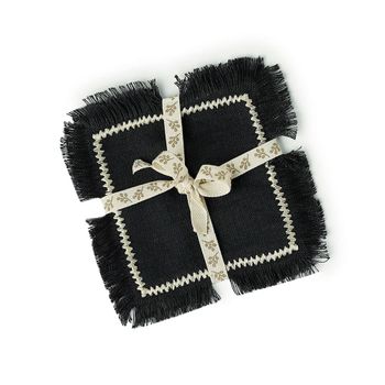Posavasos (x4) lino 10x10 carbón / arena