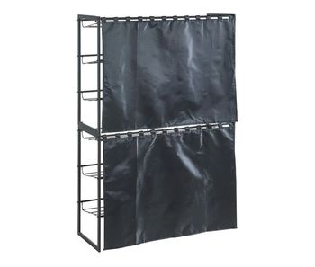 Set de 2 zapateros sel con cortina - negro [en.casa]