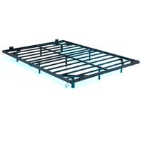 costway estructura de cama flotante con luces led cama plataforma moderna de metal con tope antideslizante para colchon base de laminas negro
