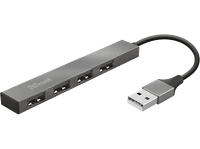 hub usb - trust halyx aluminium 4-port mini 20 para portatil de 4 puertos plata