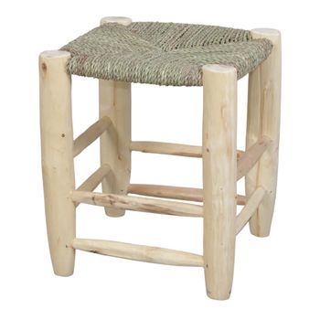 Taburete bajo de madera y fibra kandice - naturale - 40x37x37