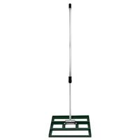 rastrillo de nivelacion de cesped de 50cm de jardin extensible 12-19m verde