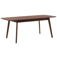 mesa de comedor y cocina extensible chapada en nogal oscuro 120150 x 75 cm madox