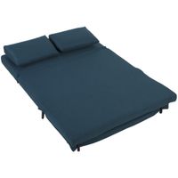 homcom sofa cama 2 plazas sofa-cama clic-clac 3 en 1 con respaldo regulable cojin asiento amplio azul