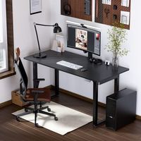 escritorio kirkkonummi regulable en altura aglomerado 180x80cm - negro protec