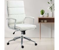 silla de oficina cleveland simil cuero blanco 65x61x107 cm