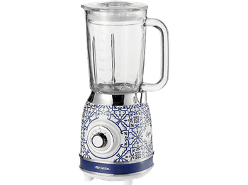 Batidora de vaso - Ariete Capri, 1000 W, 1.5 L, Pica Hielo, 4 Cuchillas, Velocidades+Pulse, Azul/Blanco