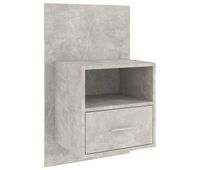 vidaxl mesita de noche de pared color gris hormigon