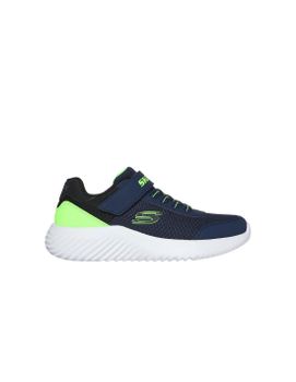 Zapatillas Skechers Bounder Navy & Lime Synthet Niño