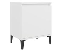 vidaxl mesita de noche con patas de metal blanco 40x30x50 cm