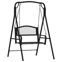banco mecedor de acero negro 124 cm