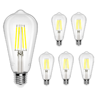 aigostar bombilla led e27 con filamentoluz fria 6500k8w equivalente a 69w900 lumenesno regulablebombillas decorativaspack de 5 uds