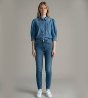 marella para mujer 2613111174200 camisa mlsromana azul 38 casual manga corta lyocell