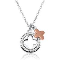 cadena floral de plata 925 con circonita