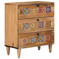 armario de noche natural 50 x 33 x 62 cm madera de mango maciza vidaxl