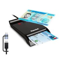lector de tarjetas inteligentes hamlet huscr-nfcx usb type-atype-c negro