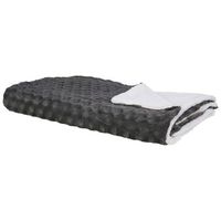 manta de poliester gris oscuro blanco 200 x 220 cm colcha cubrecama kandilli