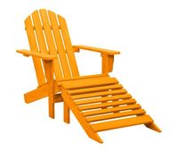 vidaxl silla jardin adirondack con otomana madera maciza abeto naranja