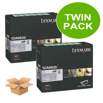 Original Multipack Lexmark X520 Printer Toner Cartridges (2 Pack) -12A6835